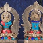 18" Lord Ganesha & Goddess Lakshmi Brass Statue Set | Divine Prosperity Pair | Traditional Temple Murti